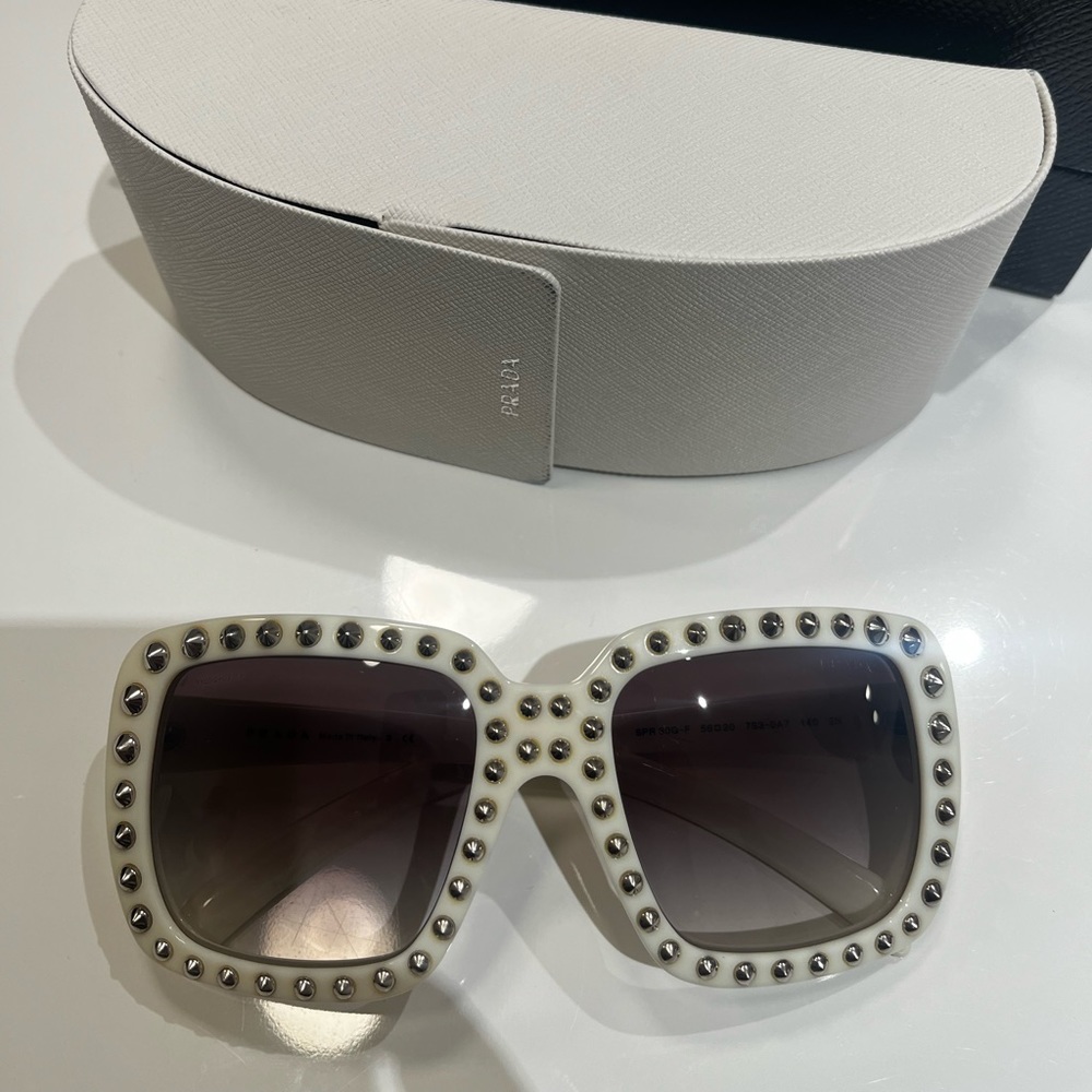 Prada Square Studded Ornate Sunglasses